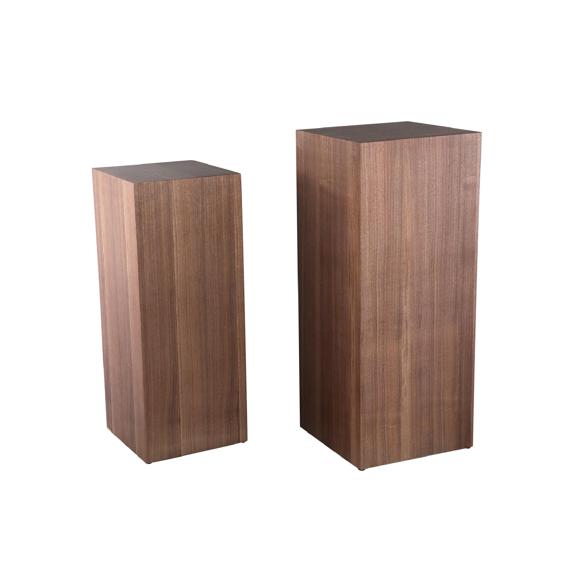 PTMD Zuil Tiess - 35x35x85 cm - Hout - Naturel - Set van 2