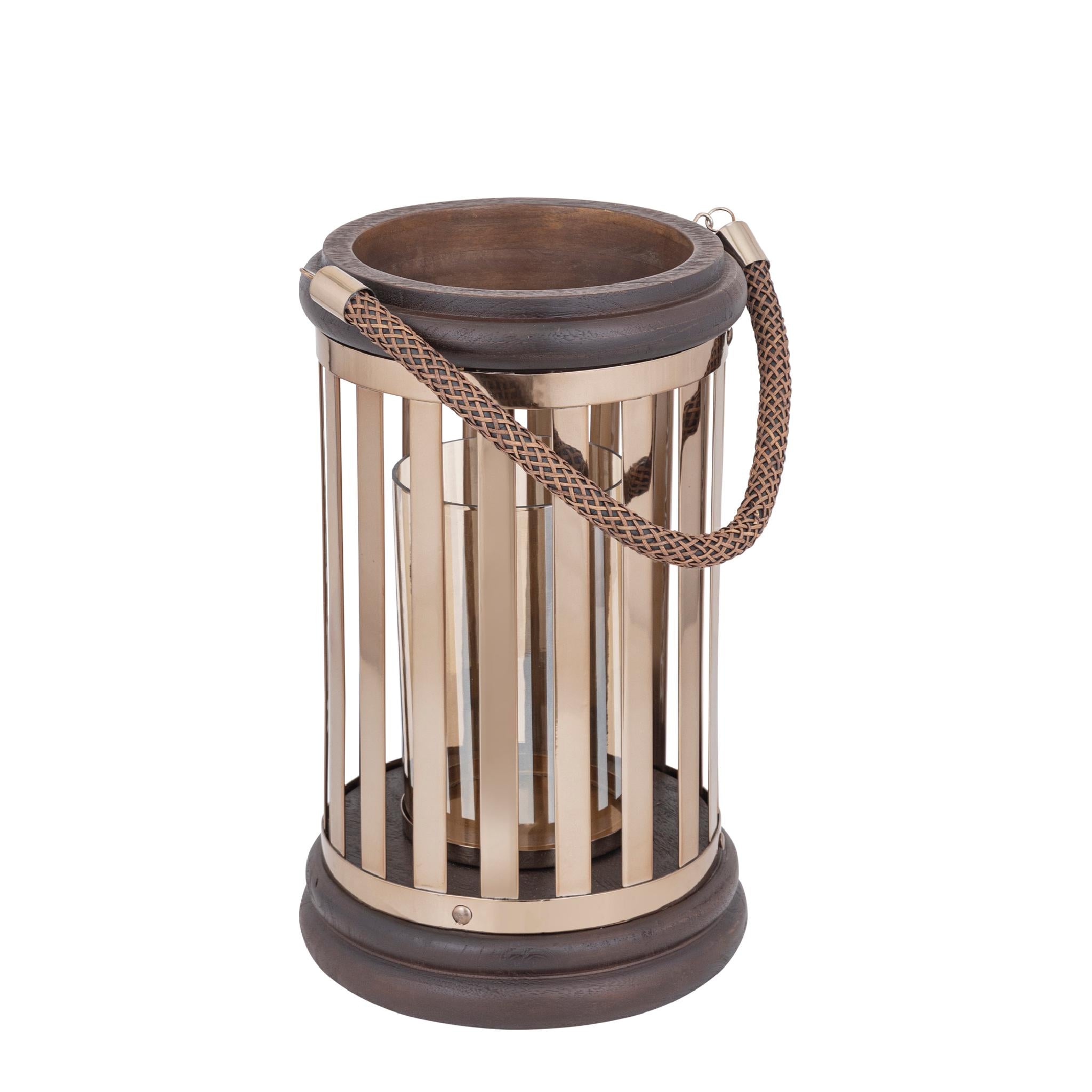 PTMD Lantaarn Sjorsh - 25x25x41 cm - Hout - Goud