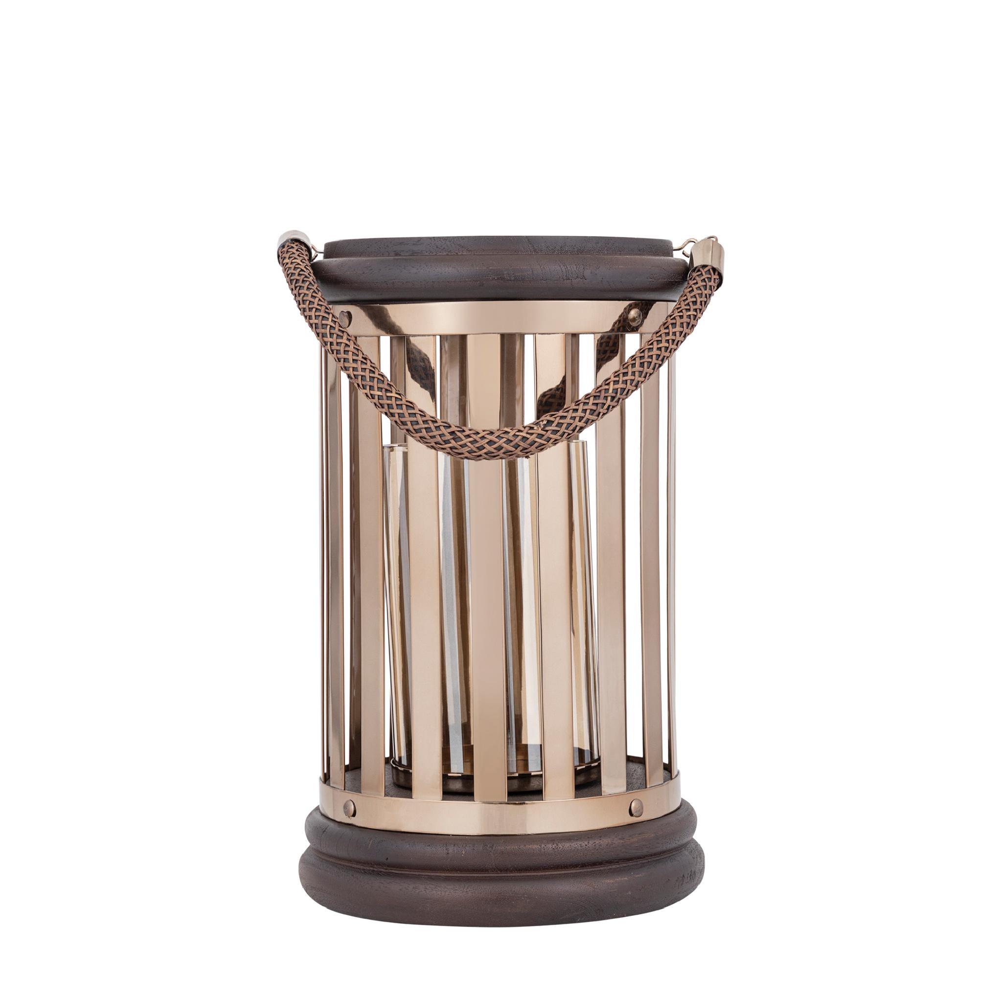 PTMD Lantaarn Sjorsh - 25x25x41 cm - Hout - Goud