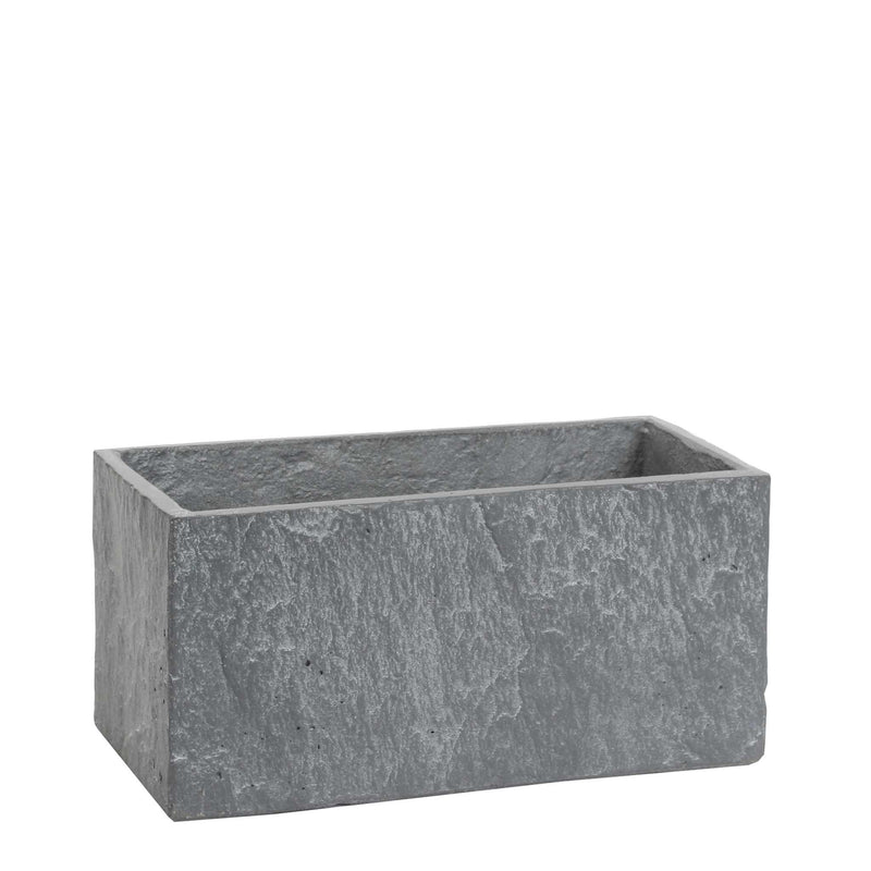 Mica Decorations Slate Bloempot - 28x14x14 cm - Cement - Lichtgrijs