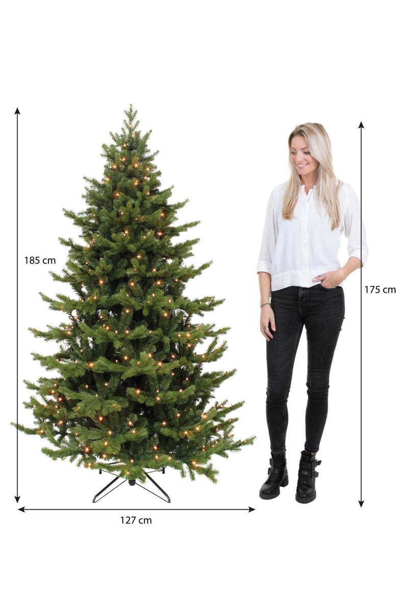 Triumph Tree Kunstkerstboom Sherwood - 127x127x185 cm - LED lampjes - Groen