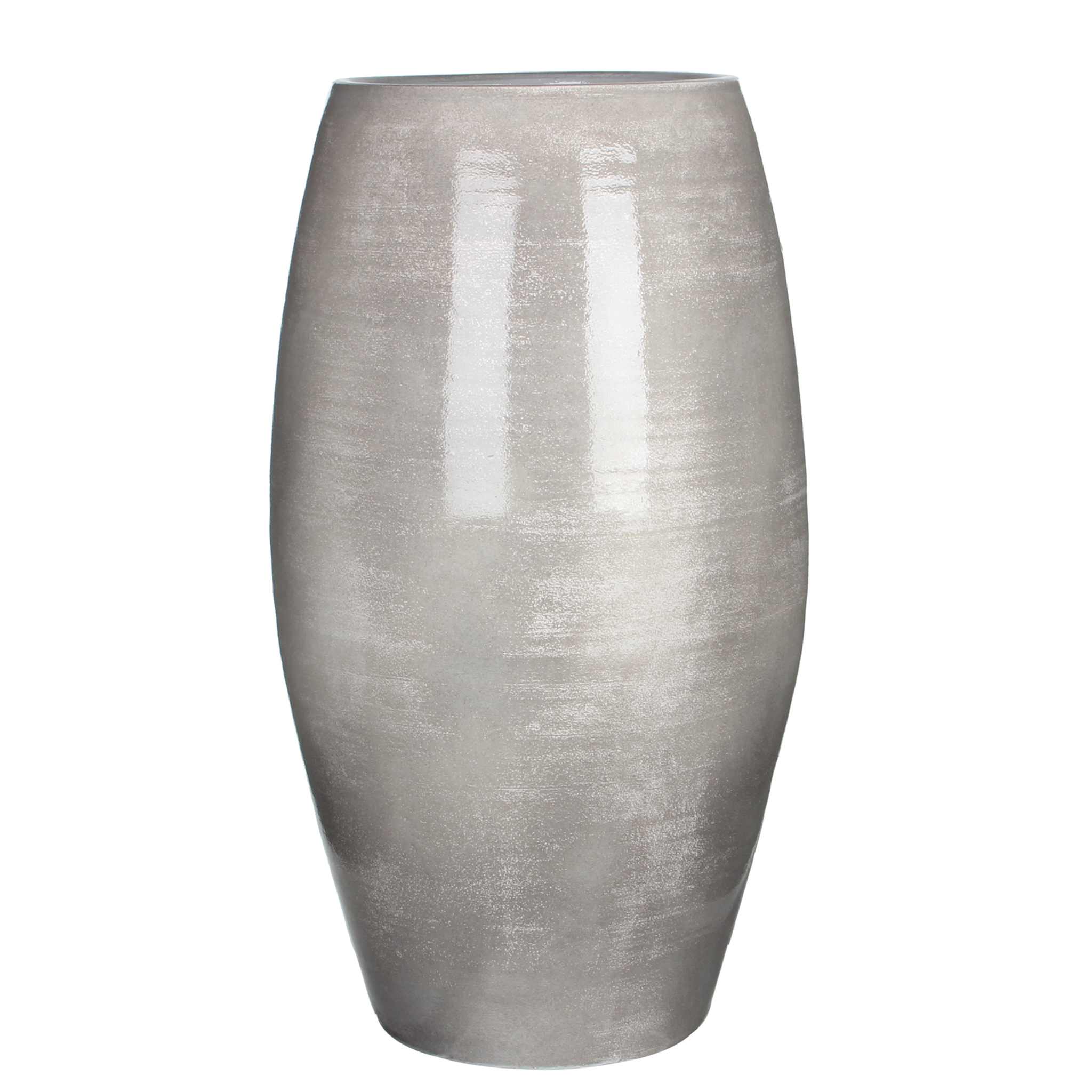 Mica Decorations lester vaas rond lichtgrijs maat in cm: h70 x d39cm