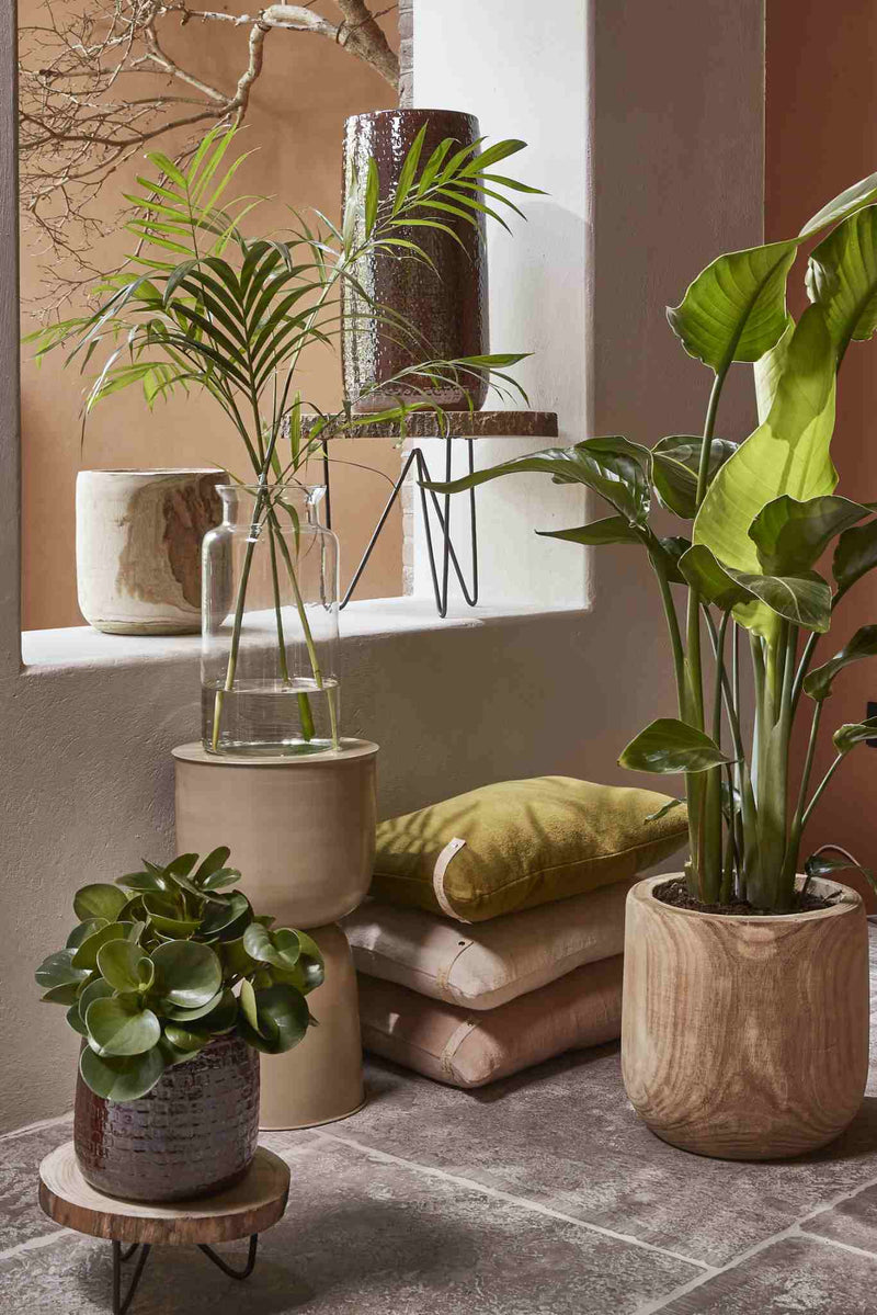 Mica Decorations pia bloempot lichtbruin maat in cm: 24 x 24