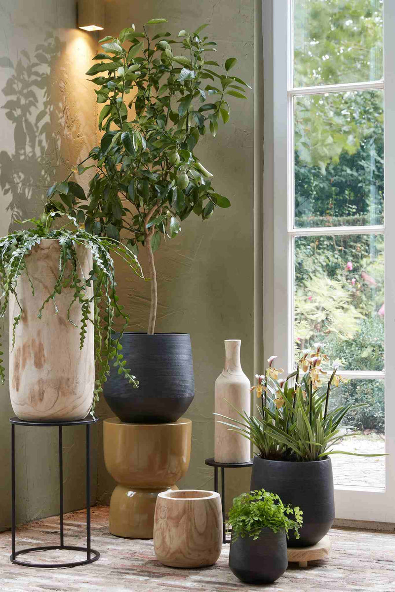 Mica Decorations pia bloempot lichtbruin maat in cm: 24 x 24