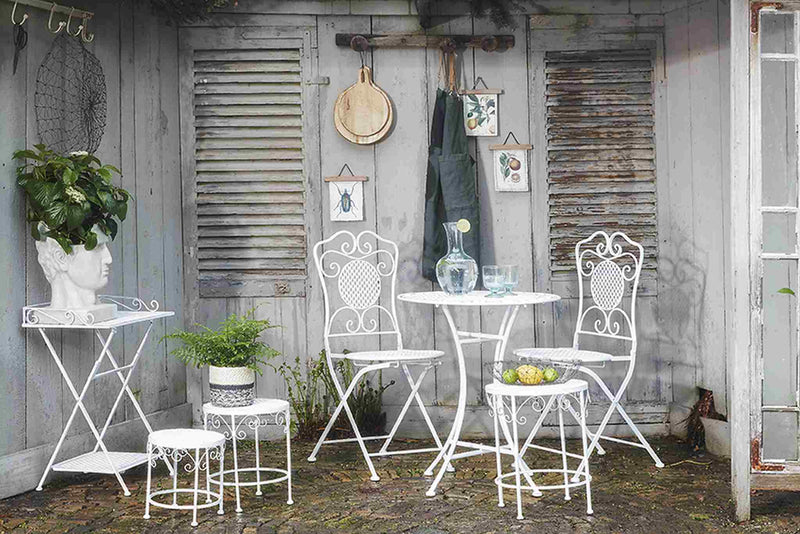 Mica Decorations Tuinstoel Provence - 52x40.5x92 cm - Ijzer - Wit