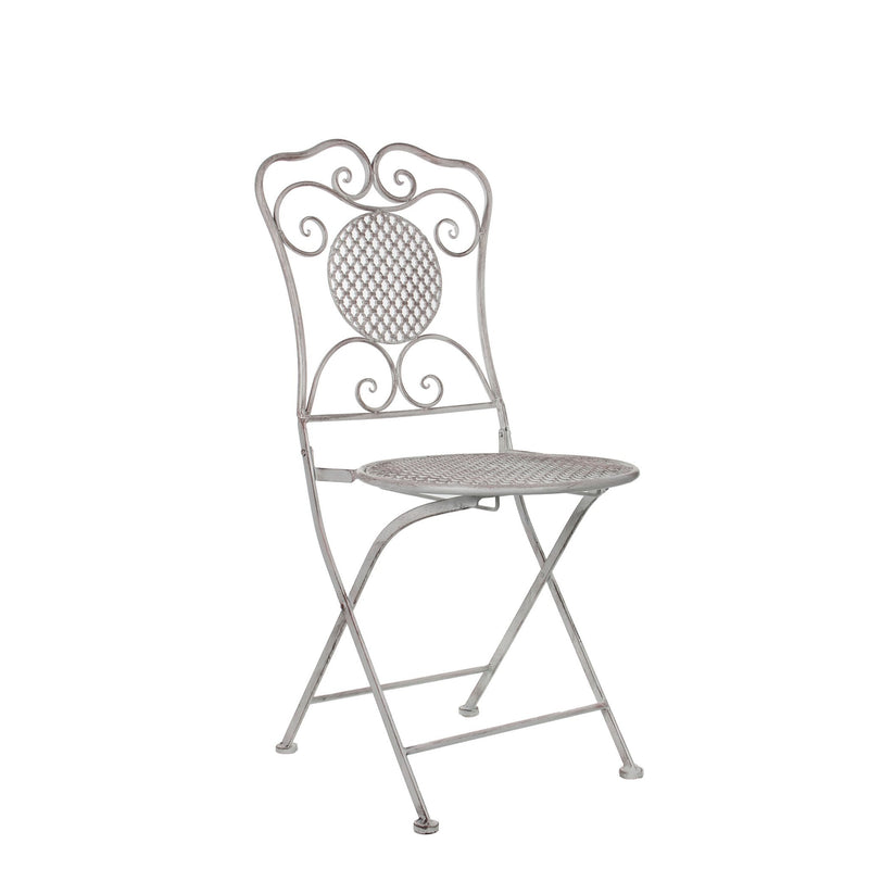 Mica Decorations Tuinstoel Provence - 52x40.5x92 cm - Ijzer - Wit