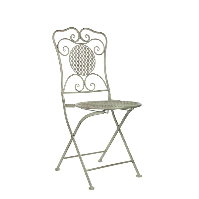 Mica Decorations Provence Stoel - 53 x 40 x 90 cm - Ijzer - Groen