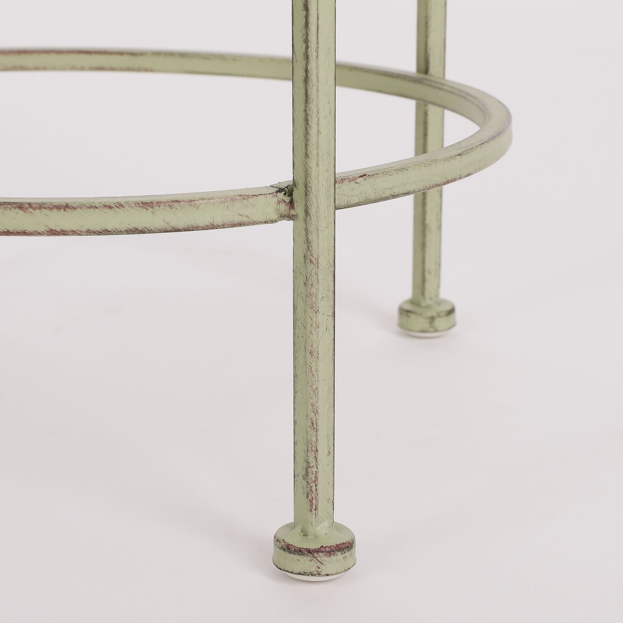 Mica Decorations Plantentafel Provence - 35x35x43 cm - Ijzer - Licht Groen - Set van 3