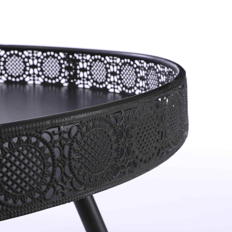 Mica Decorations ronde tafel zwart maat in cm: 45,5 x 70