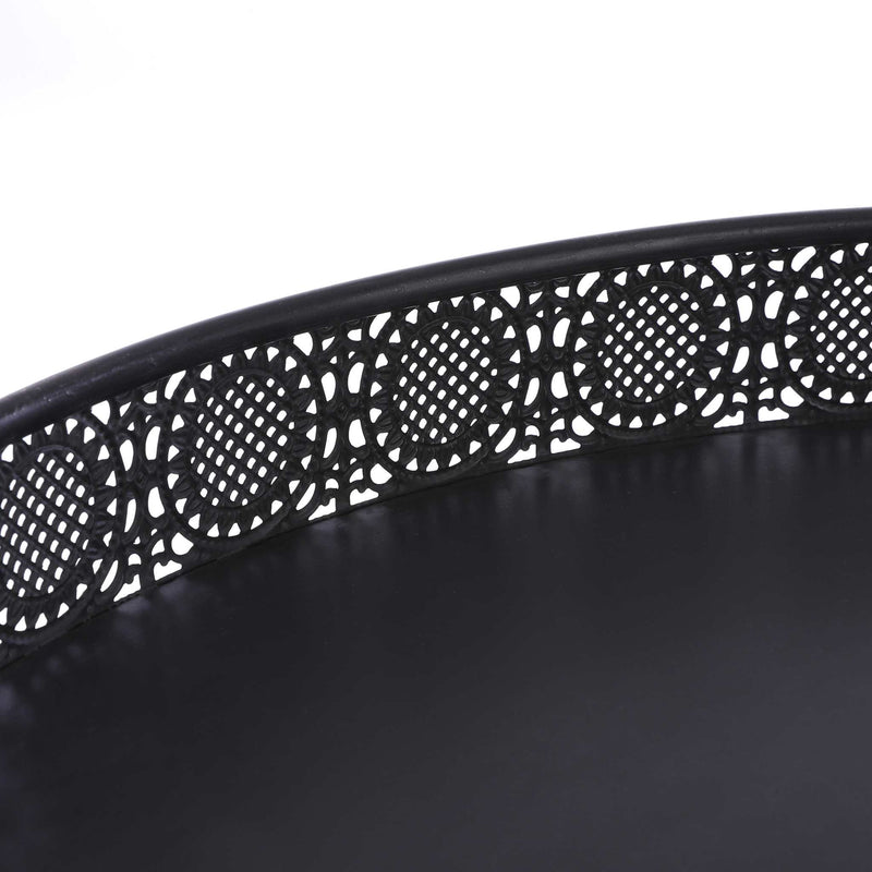 Mica Decorations ronde tafel zwart maat in cm: 45,5 x 70