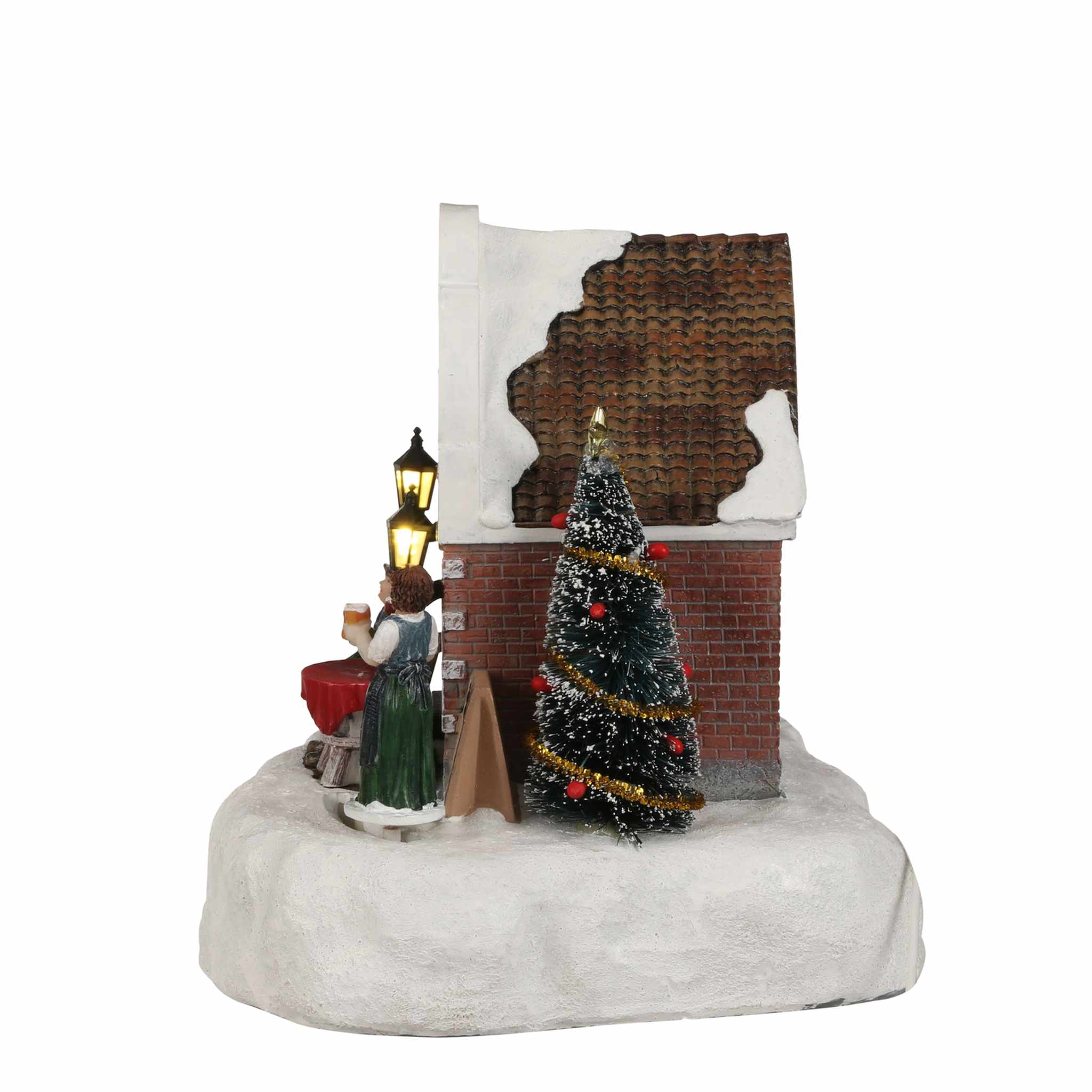 Luville Kerstdorp Dorpskroeg - 17.5x16.5x17.5 cm - Polyresin - Multi