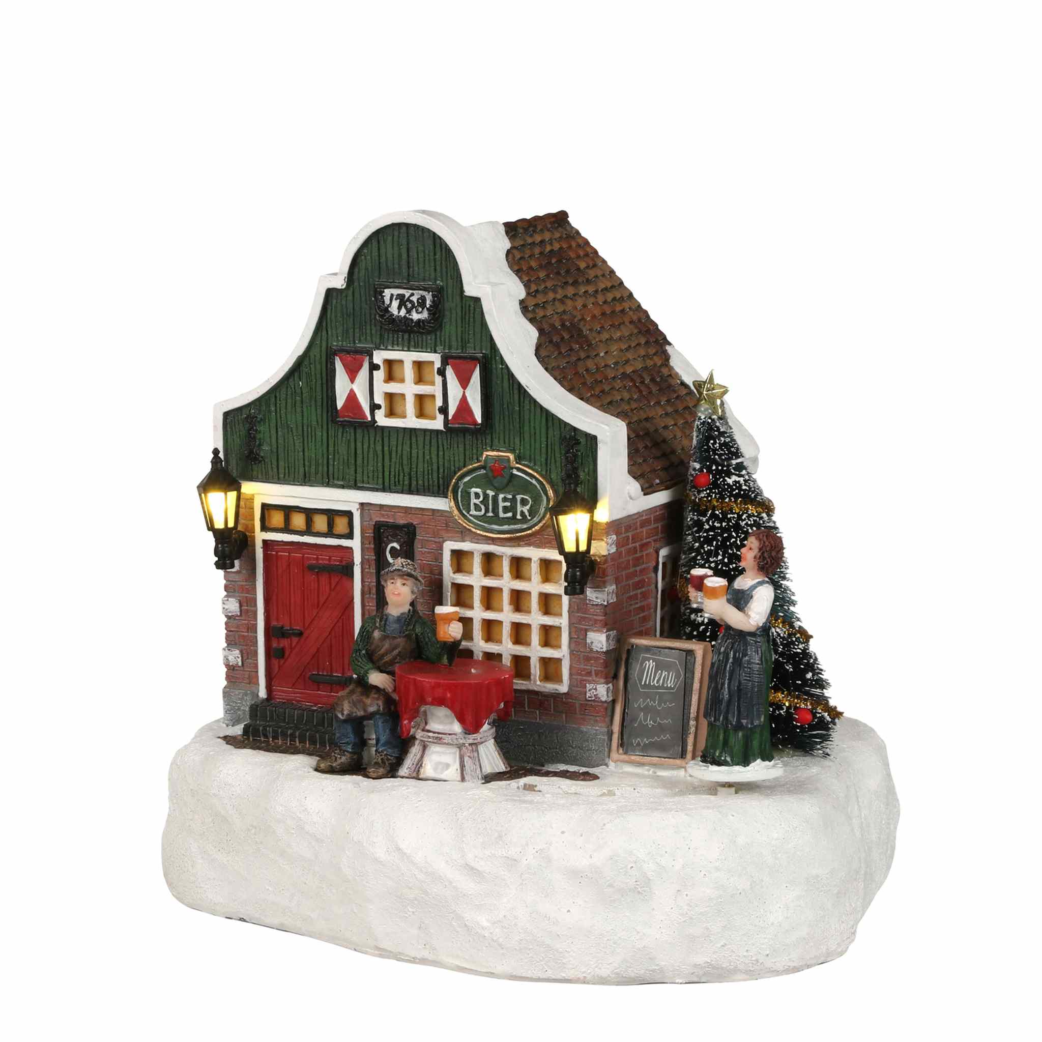 Luville Kerstdorp Dorpskroeg - 17.5x16.5x17.5 cm - Polyresin - Multi