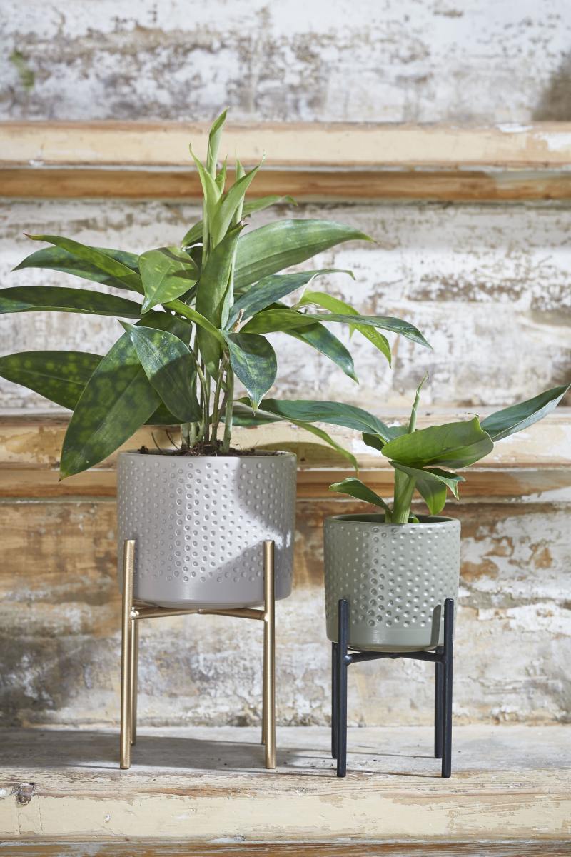 Mica Decorations Era Bloempot - 28x28x26 cm - Keramiek - Taupe