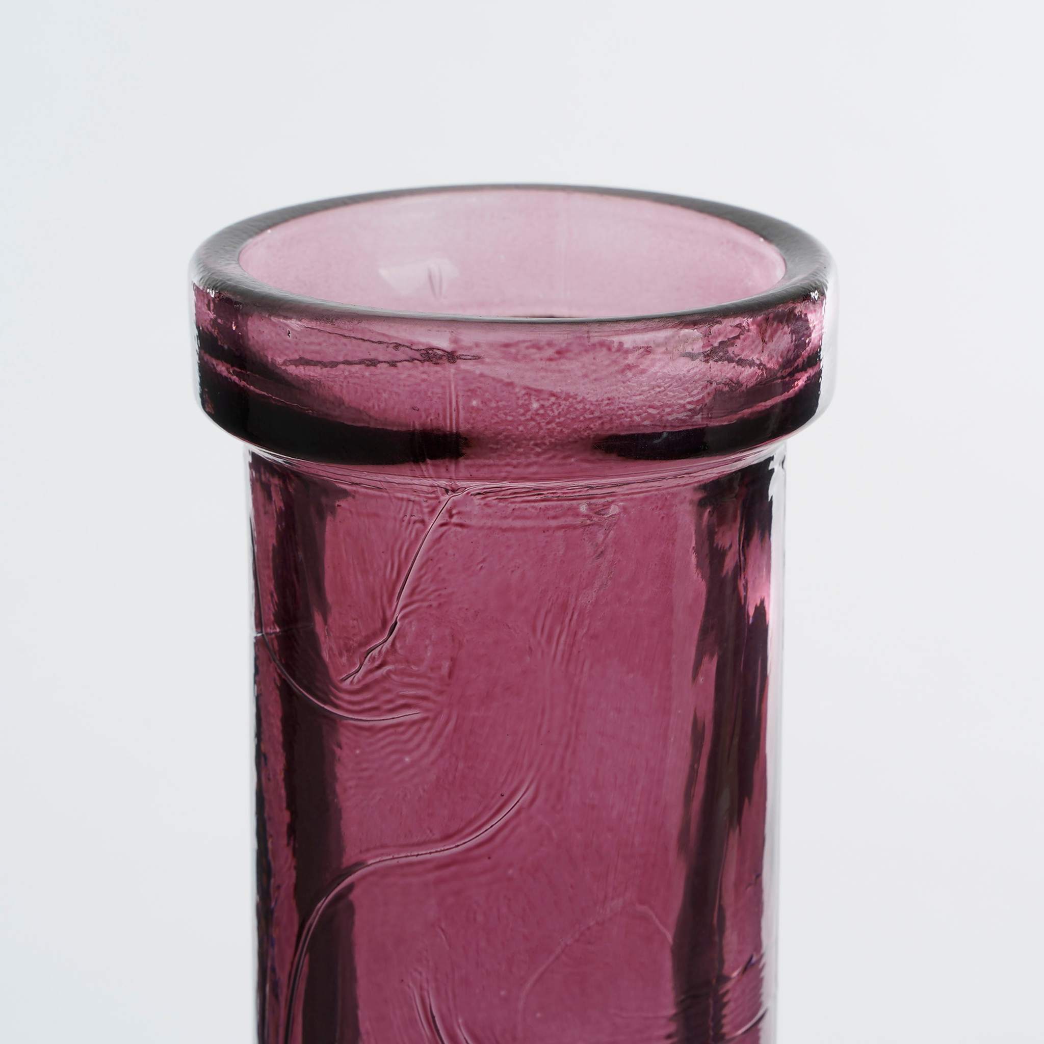 Mica Decorations Vaas Rioja - 18x18x75 cm - Gerecycled Glas - Bordeaux
