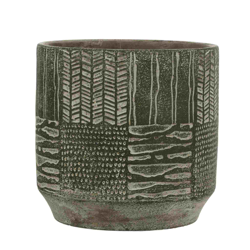 Mica Decorations lynn ronde bloempot groen maat in cm: 20 x 21