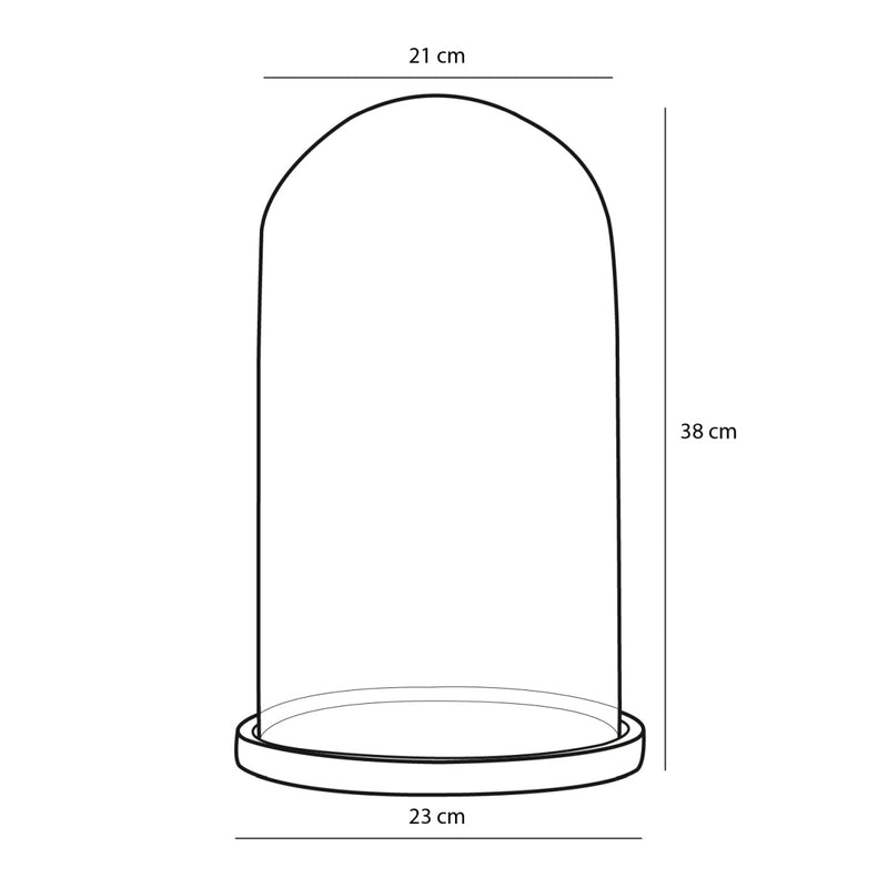 Mica Decorations Hella Stolp H38 x Ø23 cm - Zwart - Hout / Glas