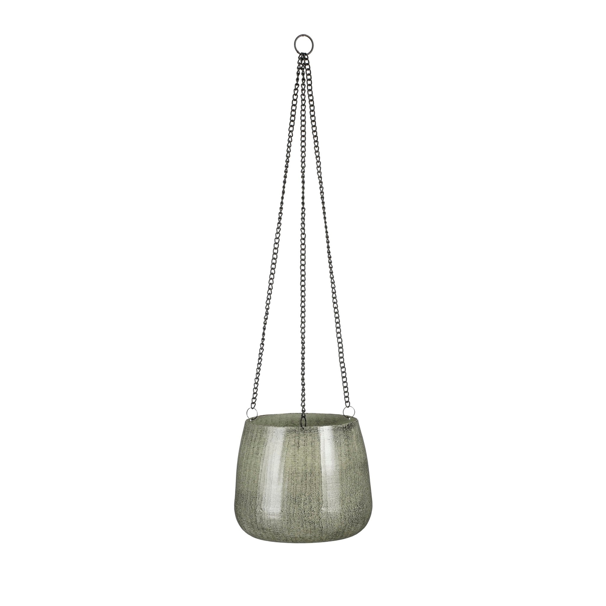 Mica Decorations Bloempot Benson - 19x19x16 cm - Ijzer - Lichtgrijs