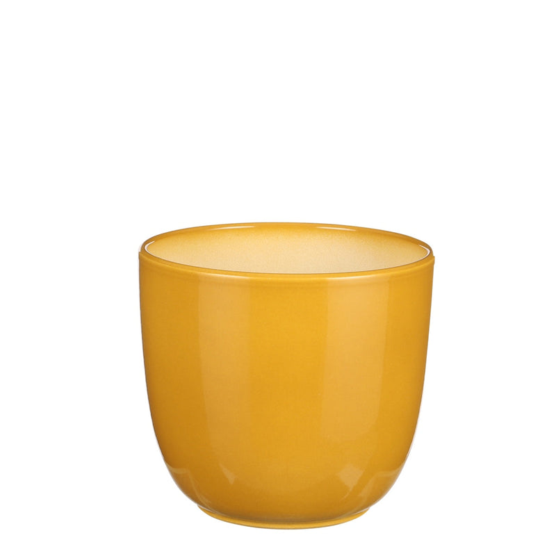 Mica Decorations Tusca Bloempot - 17x17x16 cm - Keramiek - Geel