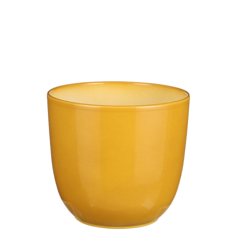 Mica Decorations Tusca Bloempot - 19x19x18 cm - Keramiek - Geel