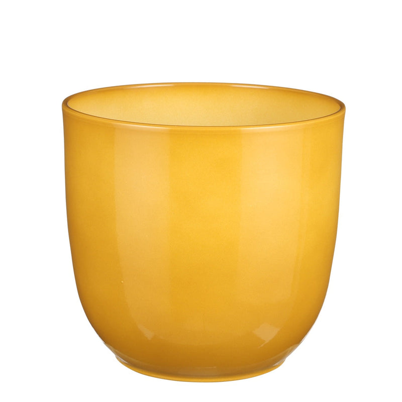 Mica Decorations Tusca Bloempot - 25x25x23 cm - Keramiek - Geel