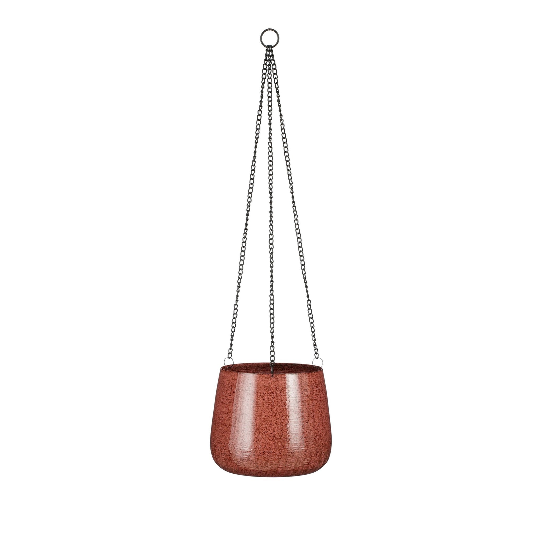 Mica Decorations Bloempot Benson - 19x19x16 cm - Ijzer - Donkerrood
