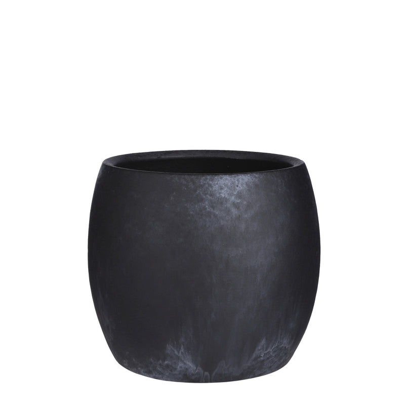 Mica Decorations Lester Bloempot - 24x24x22 cm - Terracotta - Zwart