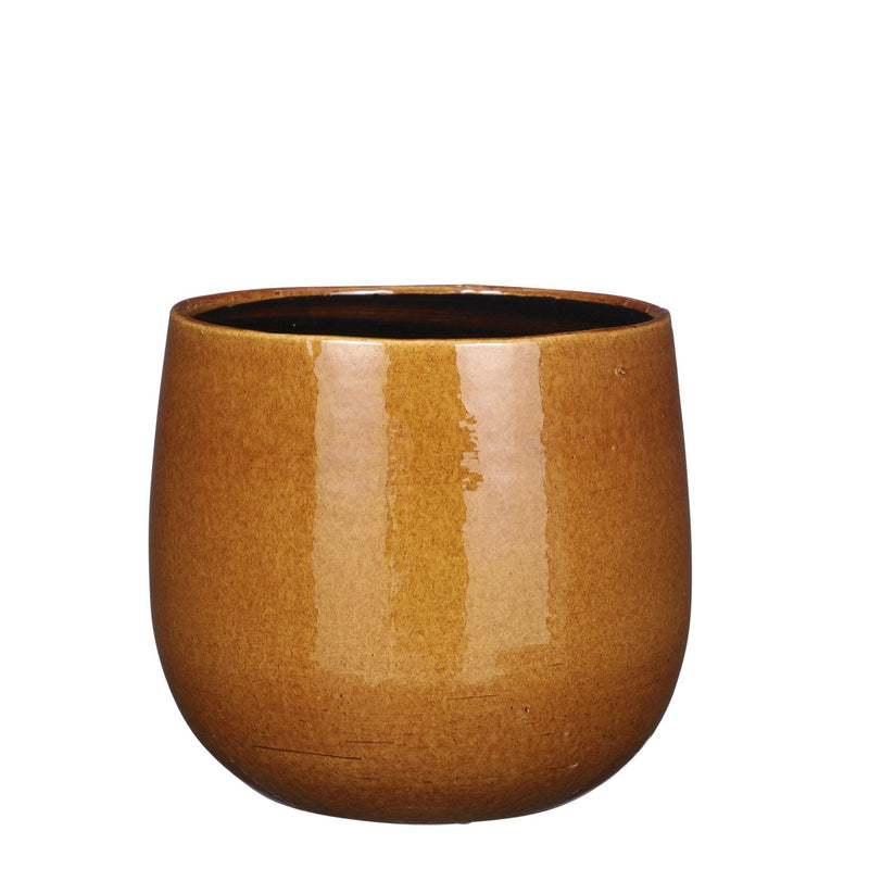 Mica Decorations Pablo Bloempot - 25x25x20 cm - Keramiek - Geel