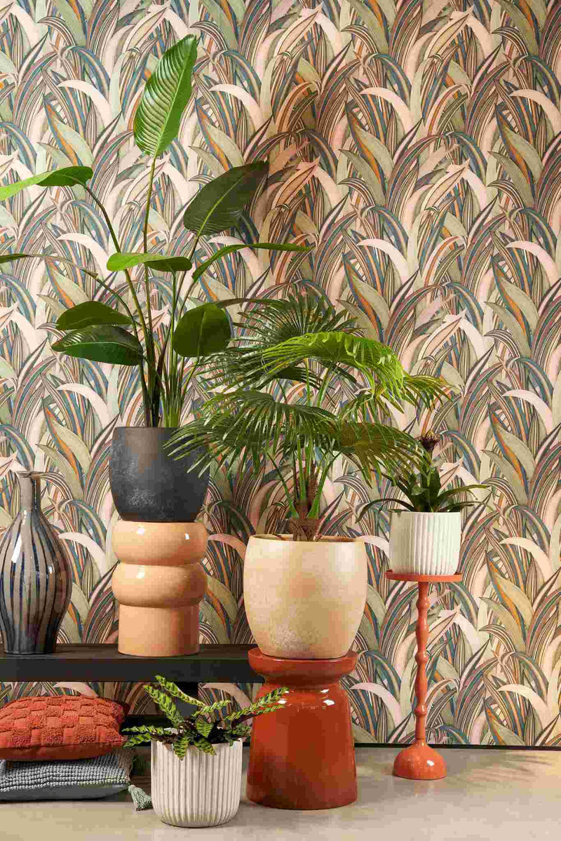 Mica Decorations Lester Ronde Pot - H35 x Ø38 cm - Terracotta - Crème