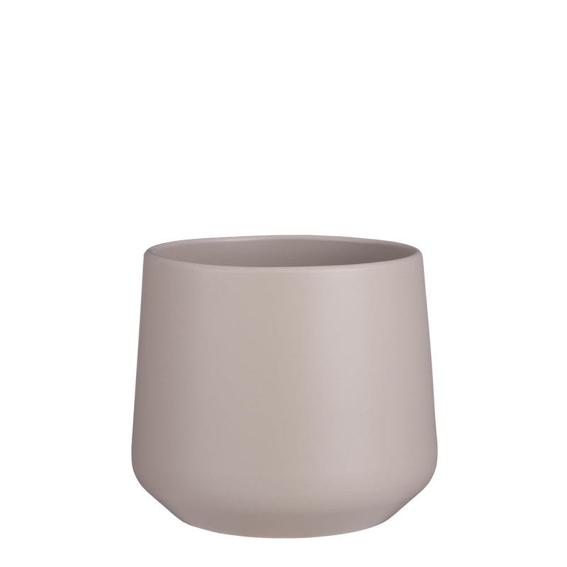 Mica Decorations Amber Bloempot - 21x21x18 cm - Keramiek - Taupe