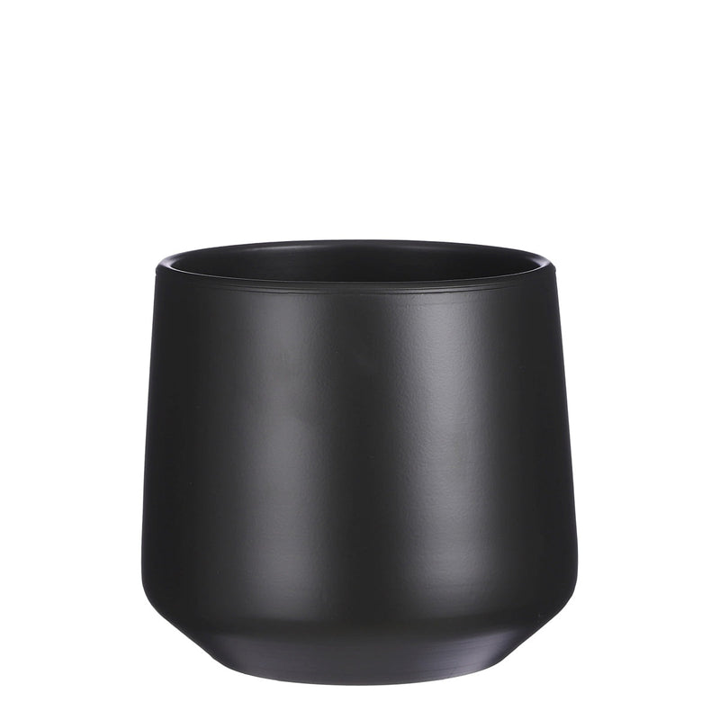 Mica Decorations Amber Bloempot - 23x23x21 cm - Keramiek - Donkergrijs