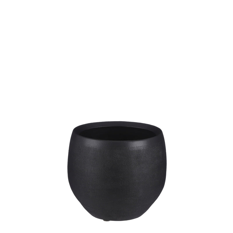 Mica Decorations Douro Bloempot - 20x20x18 cm - Terracotta - Zwart