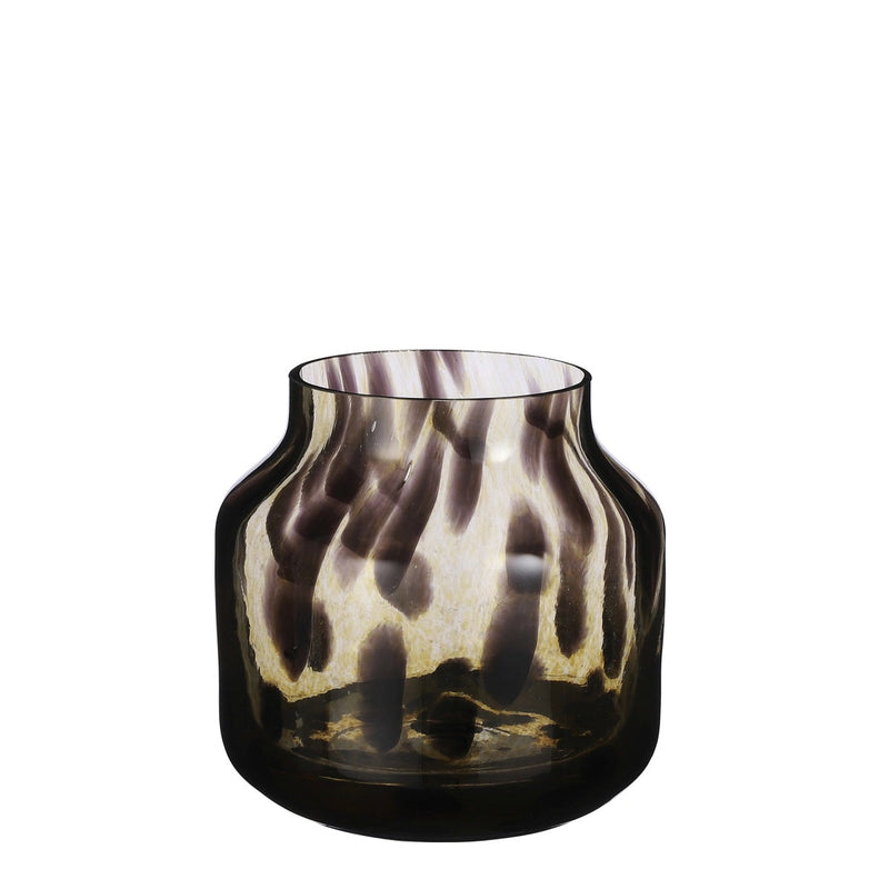 Mica Decorations Pantera Vaas - 19x19x19 cm - Glas - Bruin