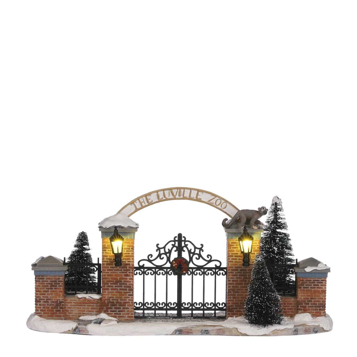 Luville Dierentuin Ingang Kerstdorp - 23x7x11 cm - Lichtbruin