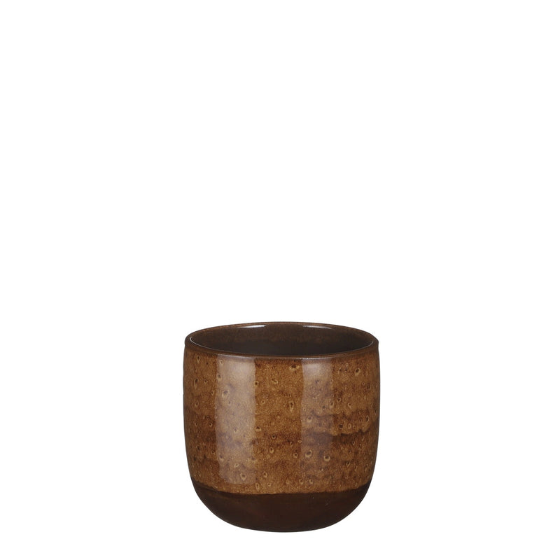 Mica Decorations Nora Bloempot - 17x17x16 cm - Terracotta - Geel