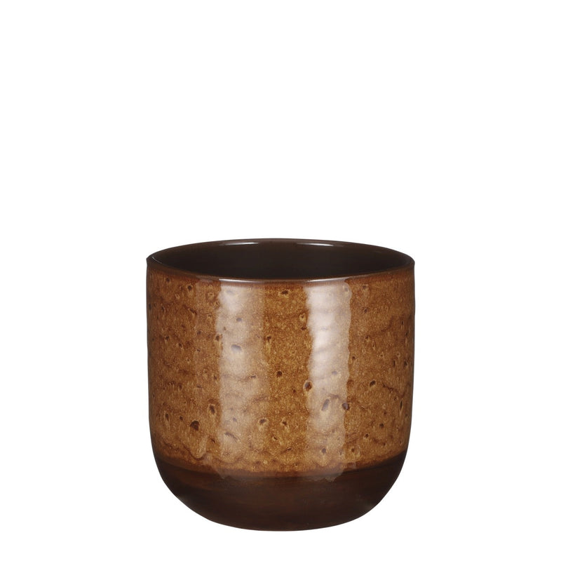 Mica Decorations Nora Bloempot - 25x25x24 cm - Terracotta - Geel
