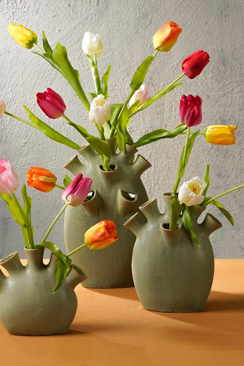 Mica Decorations Saul Vaas - 26x14x30.5 cm - Keramiek - Groen