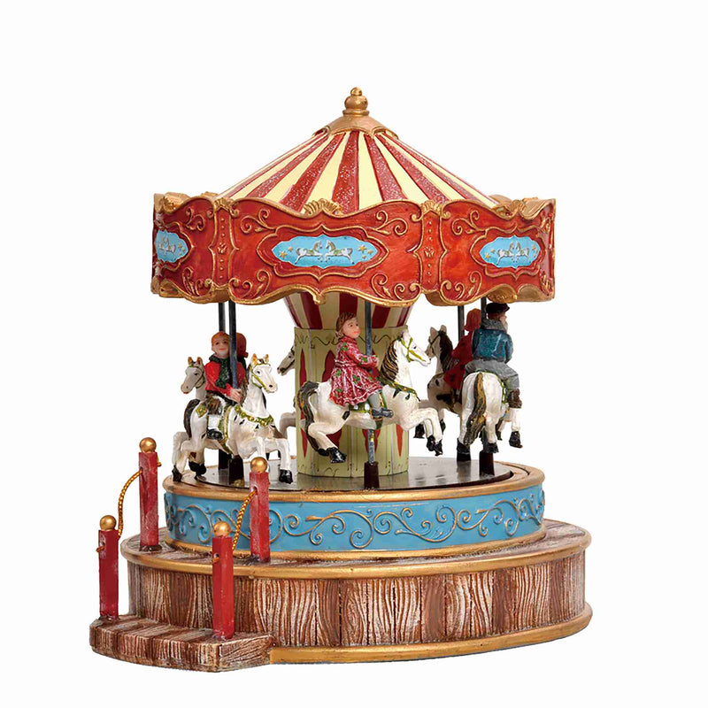 Luville Kerstdorp Carousel - 17x16x18 cm - Polyresin - Multi