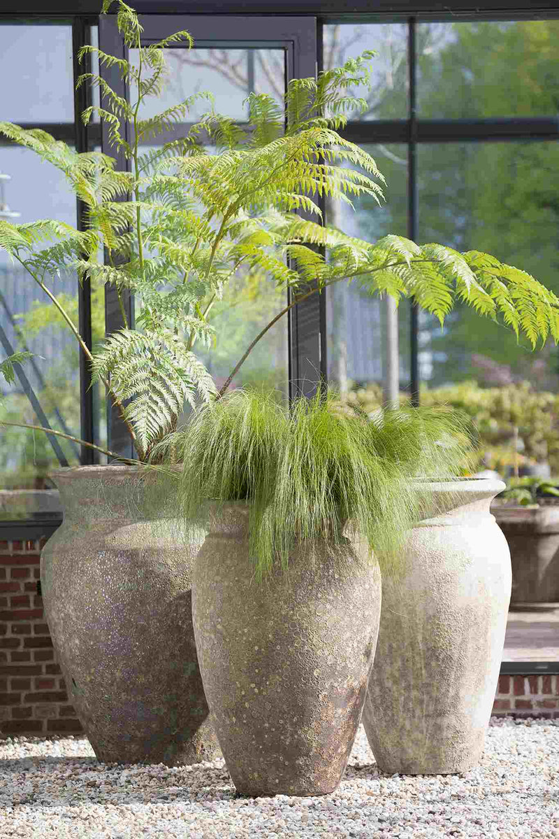 Mica Decorations Vulcano Bloempot - H84 x Ø53 cm - Klei - Bruin