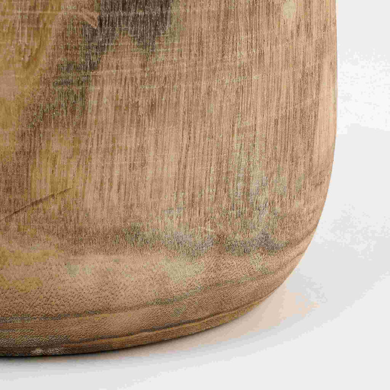 Mica Decorations Bloempot Boris - 24x24x24 cm - Hout - Donker Bruin