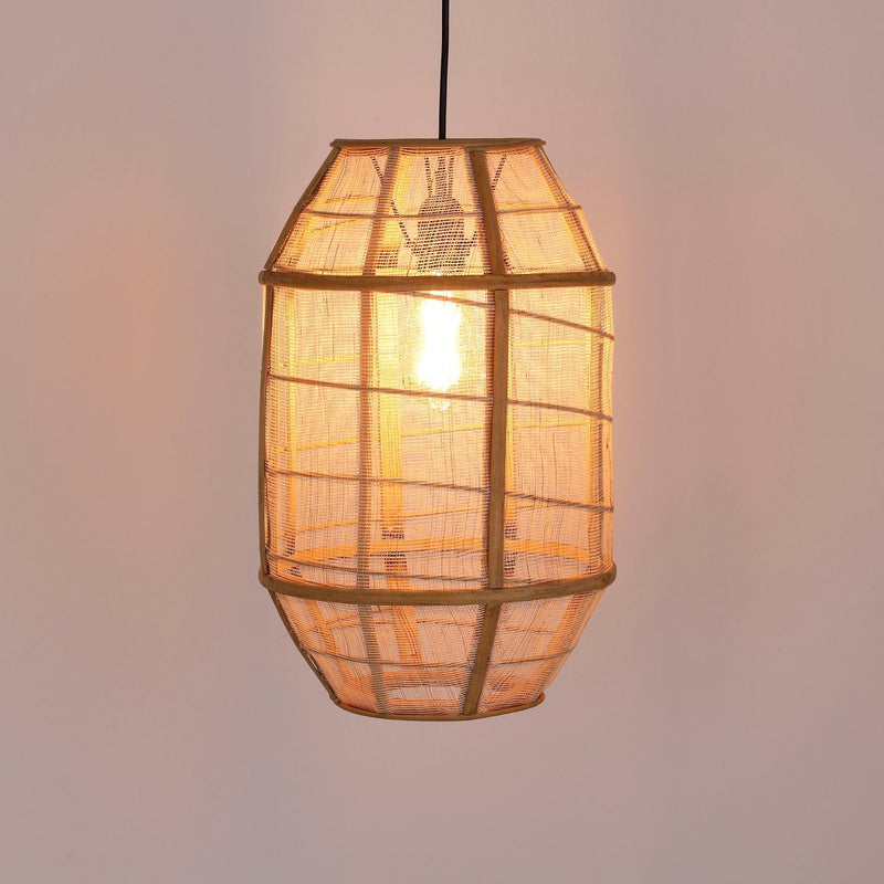 Mica Decorations Hanglamp Pella - 29x29x45 cm - Linnen - Beige