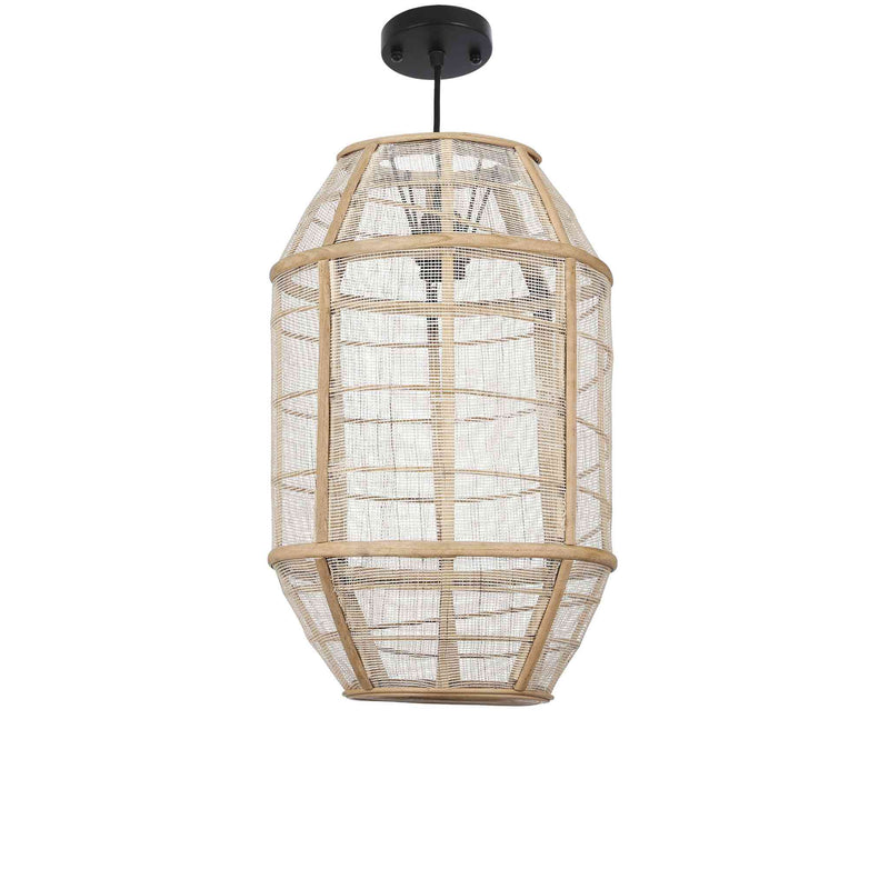 Mica Decorations Hanglamp Pella - 29x29x45 cm - Linnen - Beige