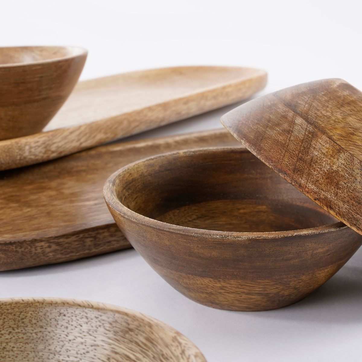 Mica Decorations Tomar Schaal - 36x12x5 cm - Hout - Donkerbruin