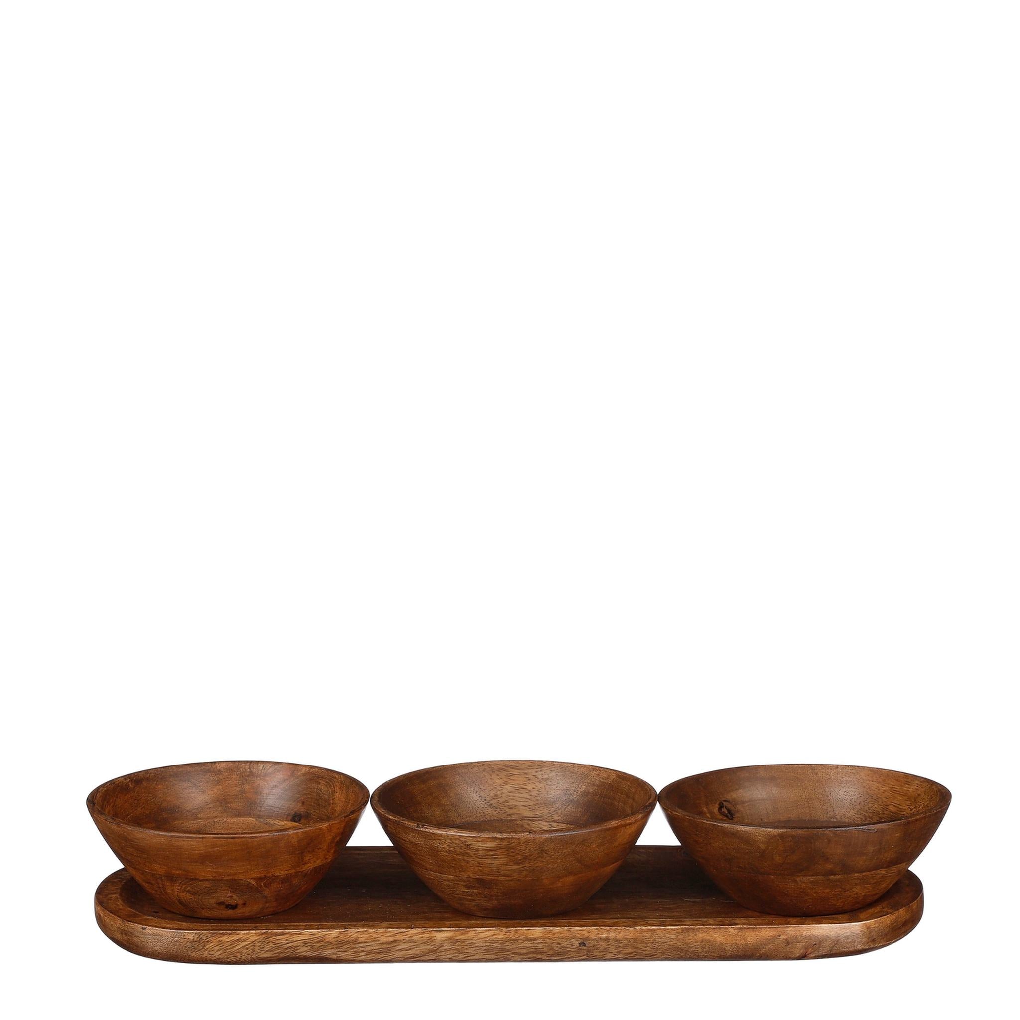 Mica Decorations Tomar Schaal - 36x12x5 cm - Hout - Donkerbruin
