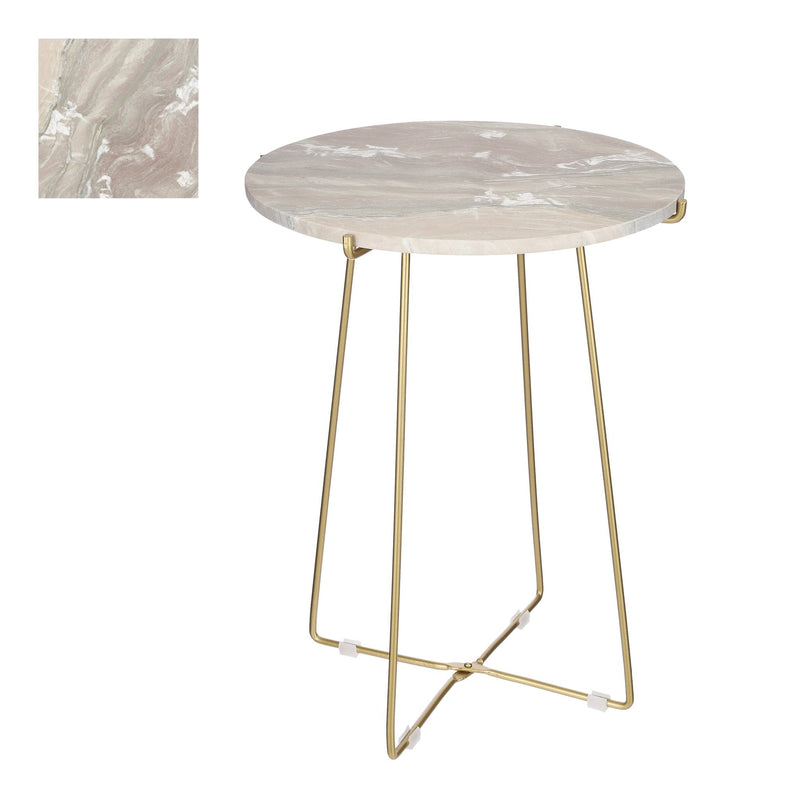 Mica Decorations Alec Bijzettafel - H55 x Ø43 cm - Marmer - Lichtroze