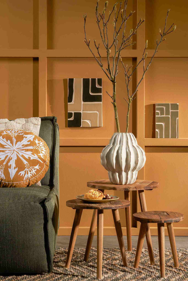 Mica Decorations Bijzettafel Bold - 40x40x42 cm - Hout - Bruin