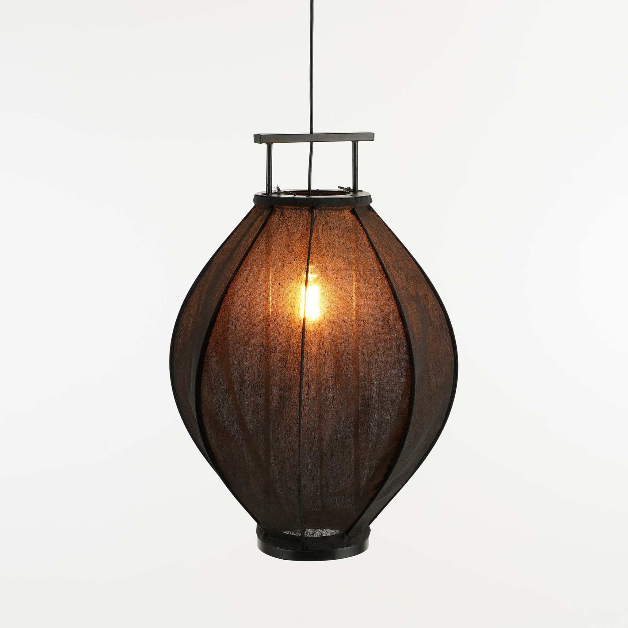 Mica Decorations Hanglamp Pego - 54x54x73 cm - Linnen - Zwart