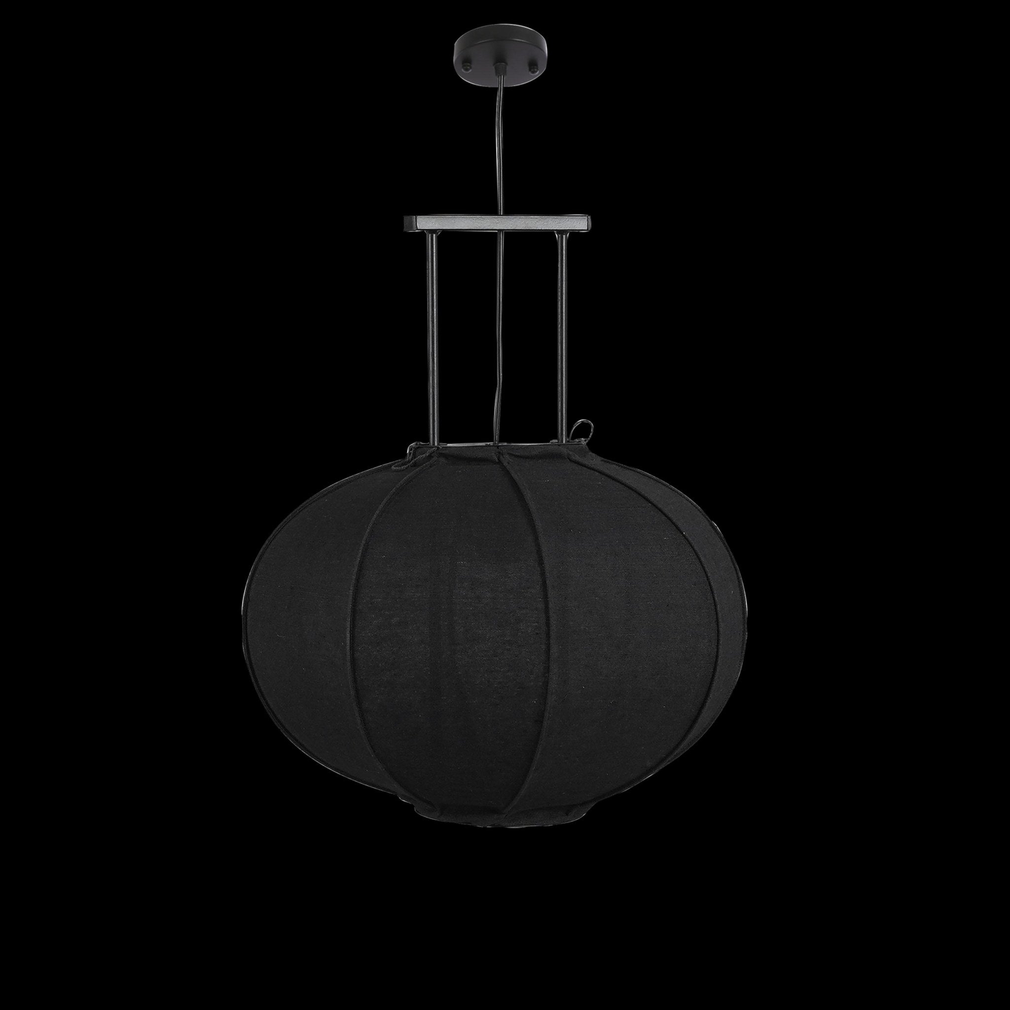 Mica Decorations Hanglamp Pego - 50x50x54 cm - Linnen - Zwart