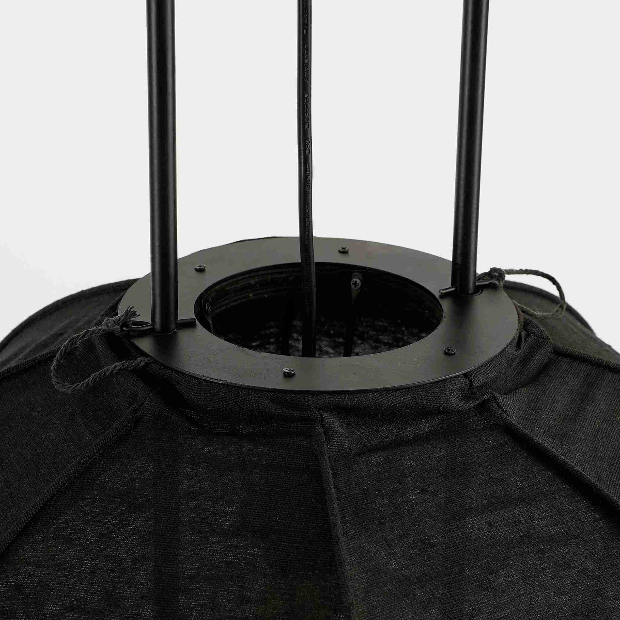 Mica Decorations Hanglamp Pego - 50x50x54 cm - Linnen - Zwart