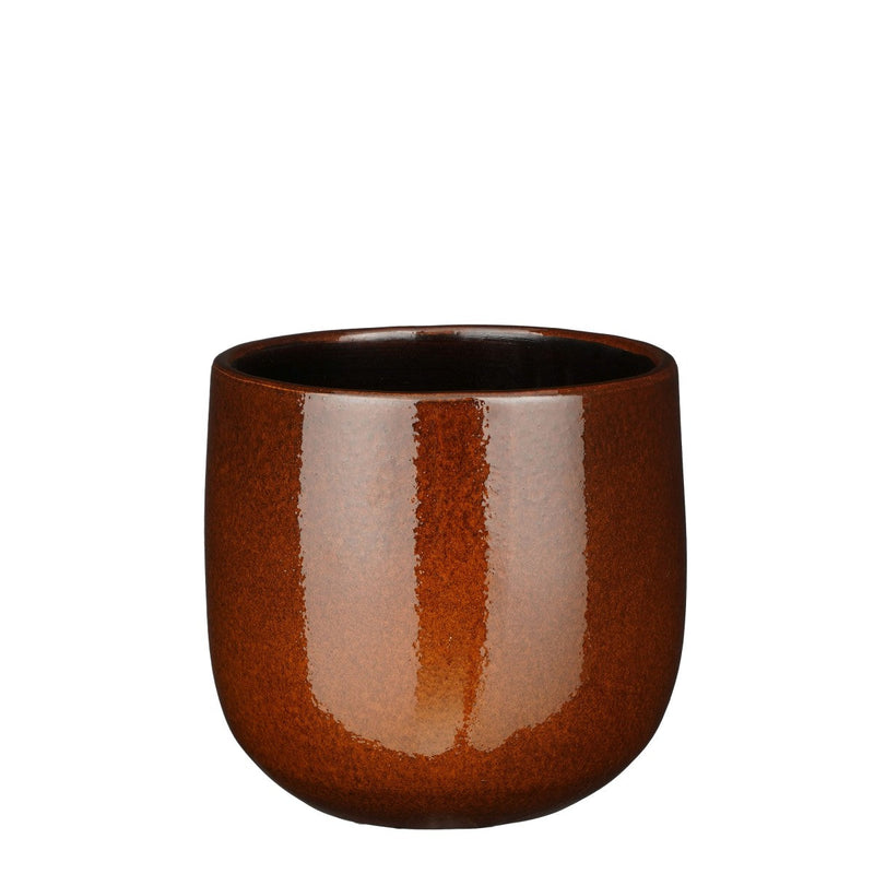 Mica Decorations Pablo Bloempot - 21x21x19 cm - Keramiek - Bruin