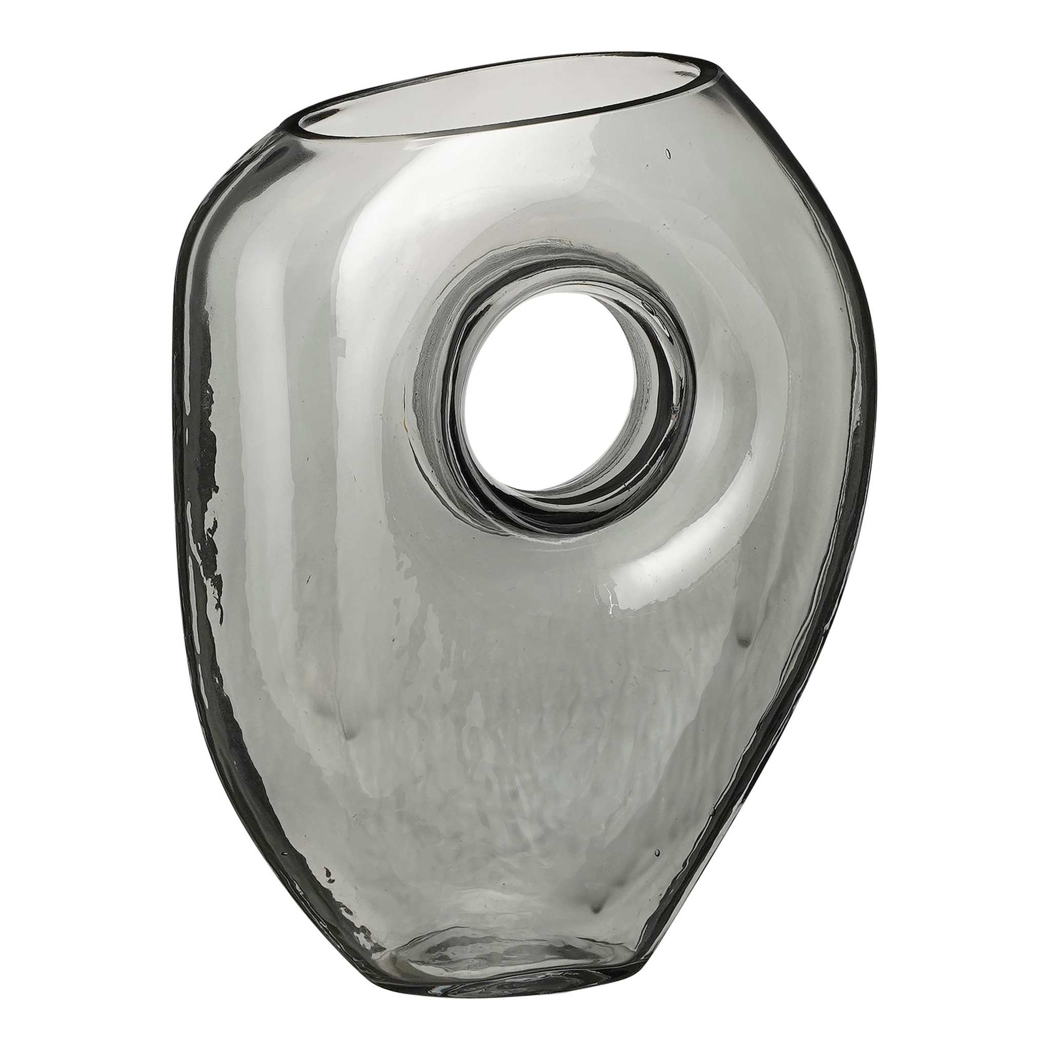 Mica Decorations Vaas Jay - 18x7x22 cm - Glas - Grijs